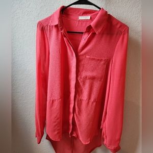 Lush red long sleeve blouse